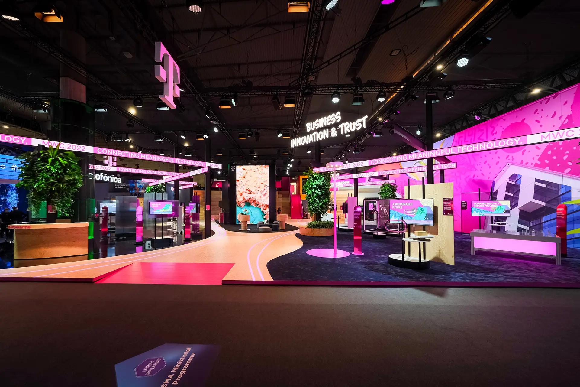 Deutsche Telekom at MWC 2022 – Leading Digital Telco, booth entrance
